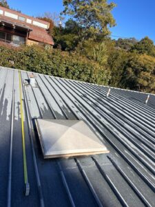 Wide view of the flat metal roof at a large single-storey home in Chapman.