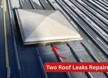 Two areas of the flat metal roof were leaking at a large four-bedroom, single-storey home in Chapman.
