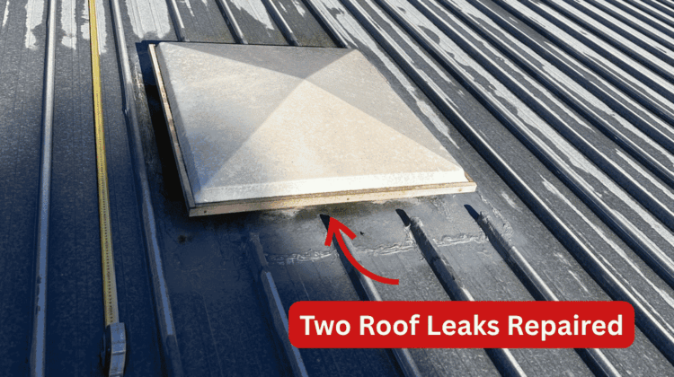 Two areas of the flat metal roof were leaking at a large four-bedroom, single-storey home in Chapman.